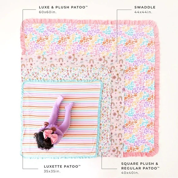 Posh Peanut Pastel Pink Hello Kitty Luxette Ruffled Minky - Picture 4 of 6